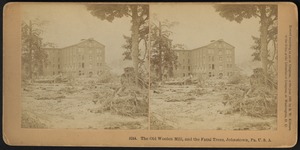 The old woolen mill, and the fatal trees, Johnstown, Pa. U.S.A.