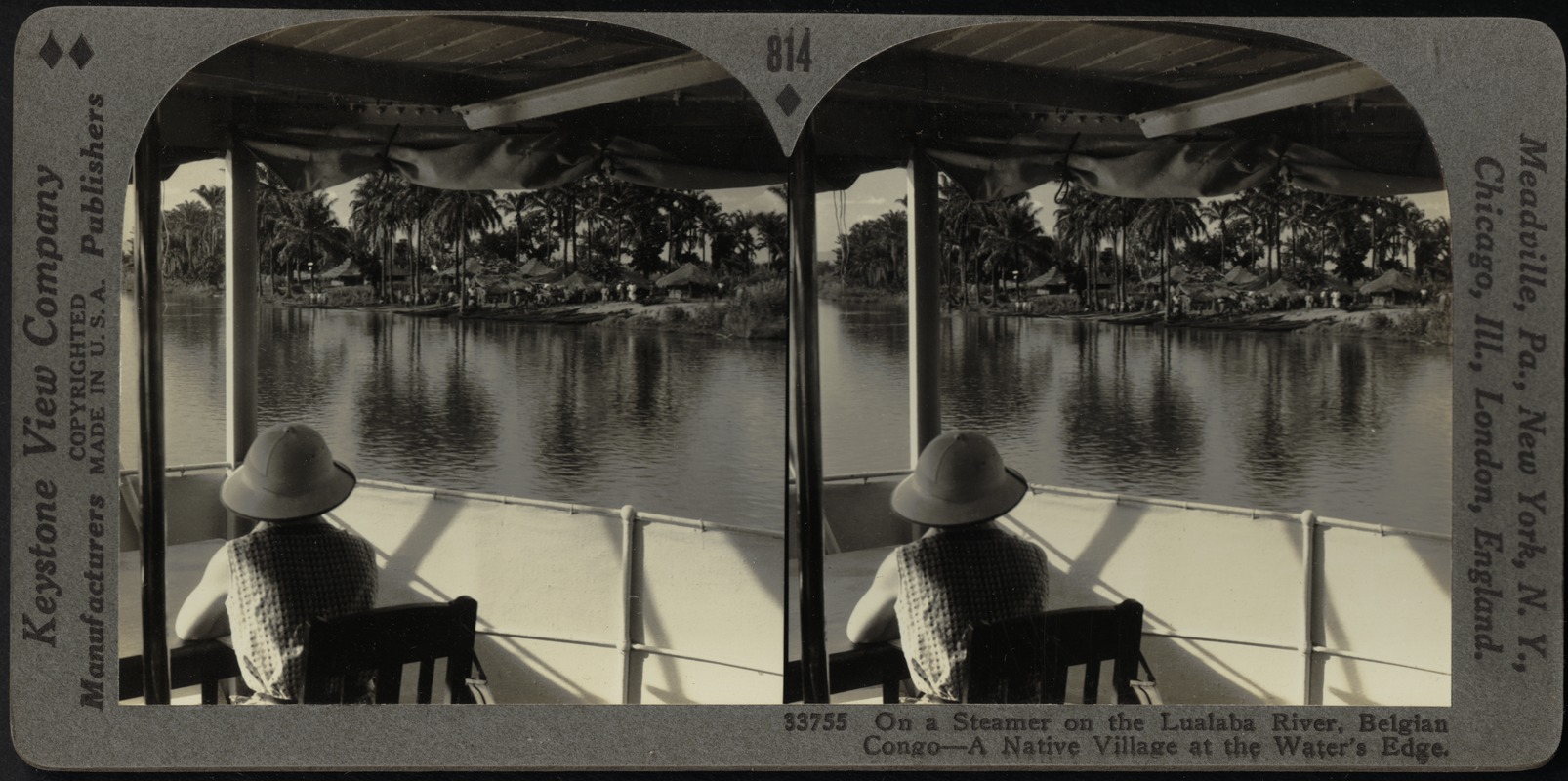 From a steamer on the Lualaba River, Belgian Congo