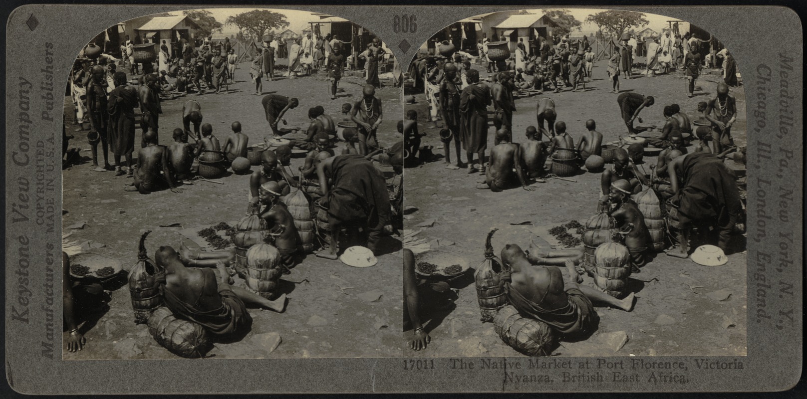 Native market at Port Florence, Lake Victoria Nyanza, Africa