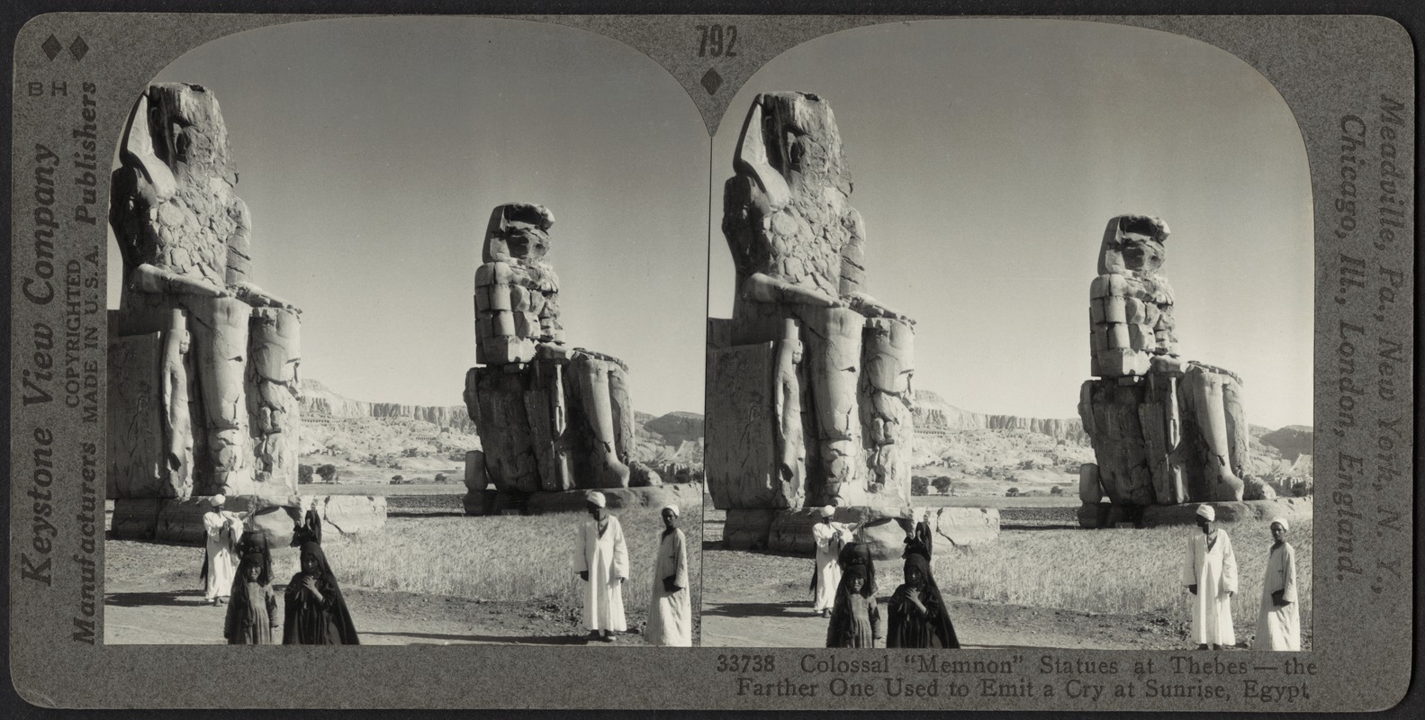 Colossal "Memnon" statues at Thebes, Egypt