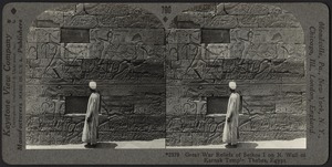 Great war reliefs sculptured in the wall at Karnak Temple, Thebes, Egypt