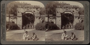 Baillie Gate, torn by guns during the siege, Lucknow, India