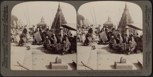 "Suttee" pillar where Hindu widows were burned, Benares, India