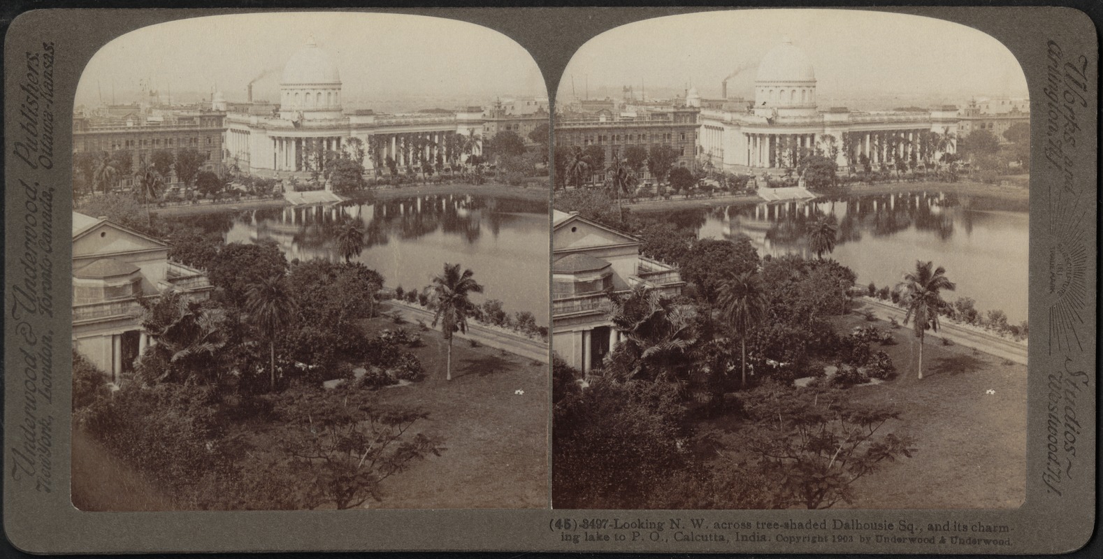 Looking across Dalhousie Square to post office, Calcutta, India