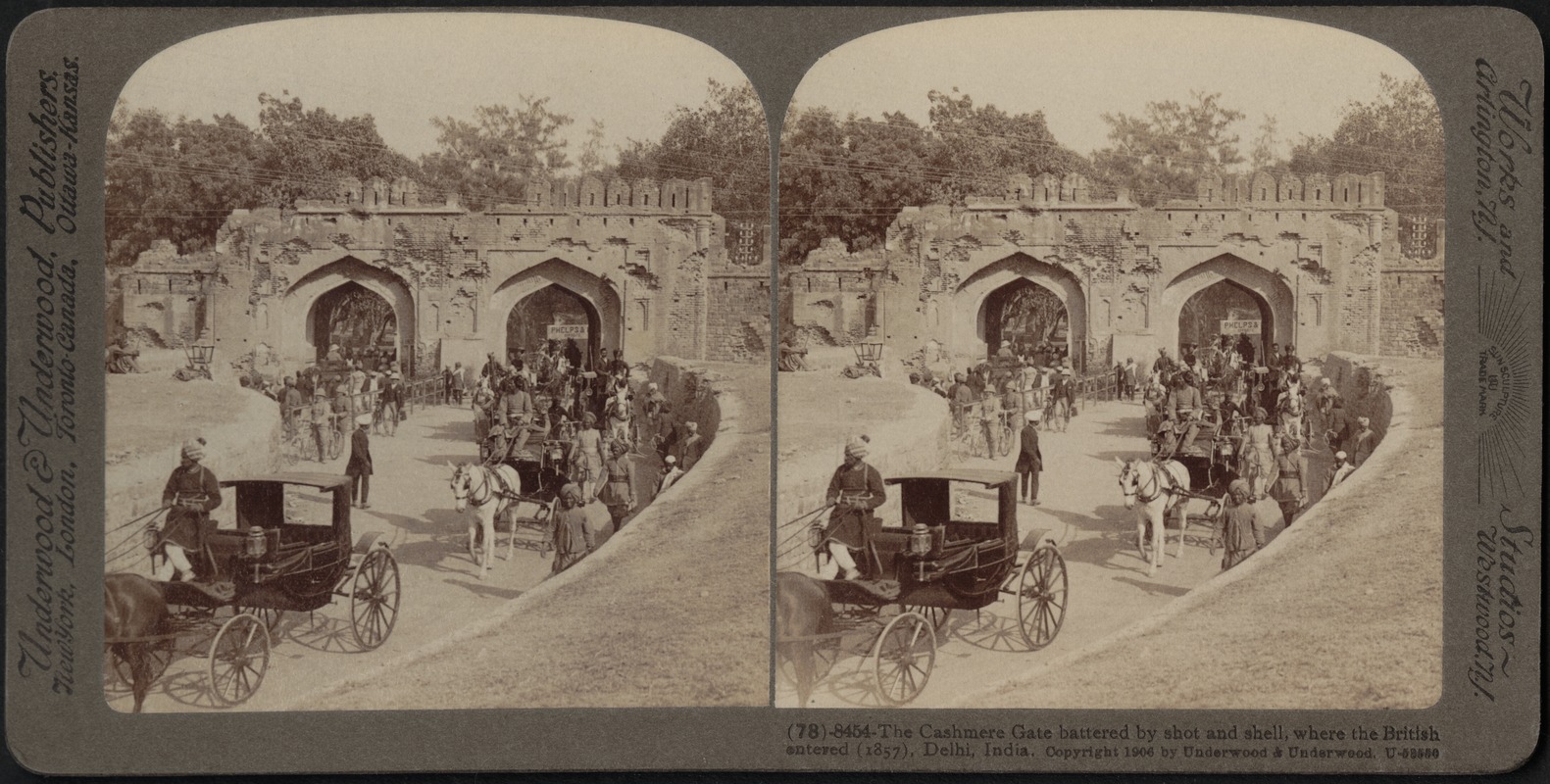 The Cashmere Gate, battered by shot and shell, Delhi, India