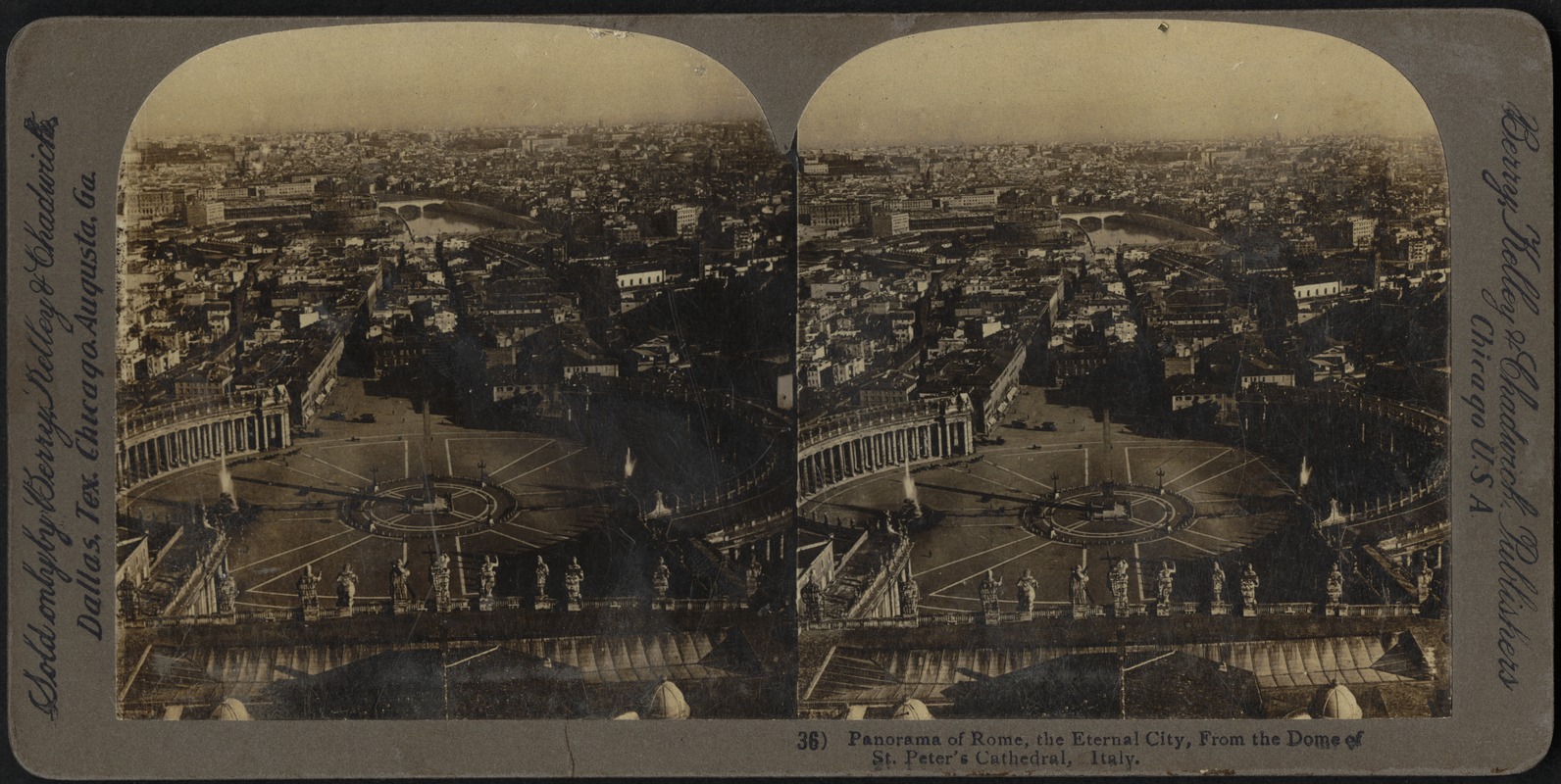 Panorama of Rome, the eternal city, from the dome of St. Peter's Cathedral, Italy