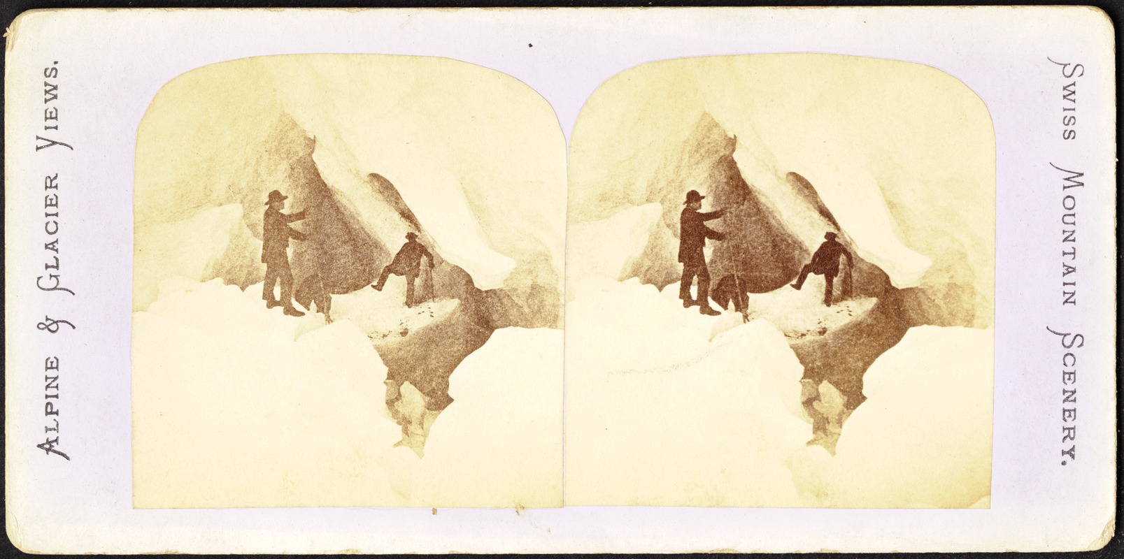 Two men ascending a mountain path