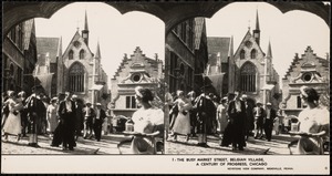 The busy market street, Belgian village