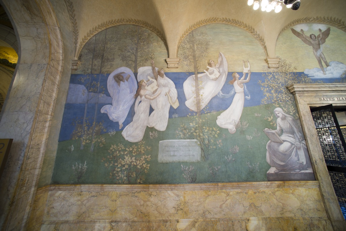 View of The Muses of Inspiration Hail the Spirit, The Messenger of Light, left side