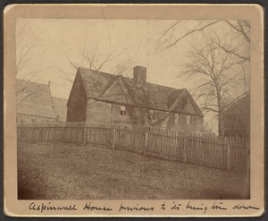 Peter Aspinwall house, Aspinwall Ave., previous to its being torn down