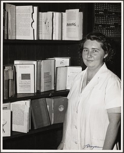 Library activities, Agnes Crowley, head of Mending Dept