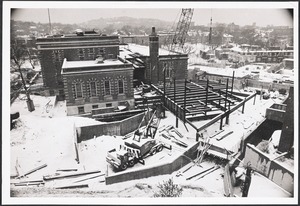 Main library construction, east side