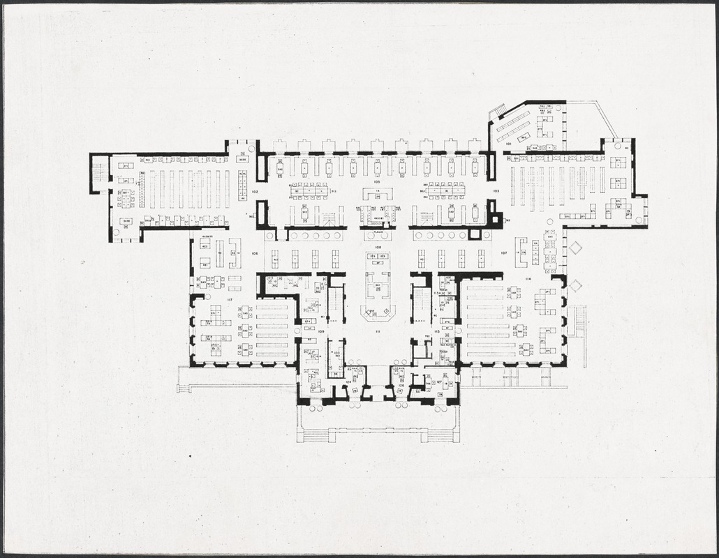 Public Library, 1971 Addition, Floor Plan - Digital Commonwealth