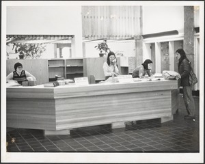 Main library, 1971 building, circulation desk