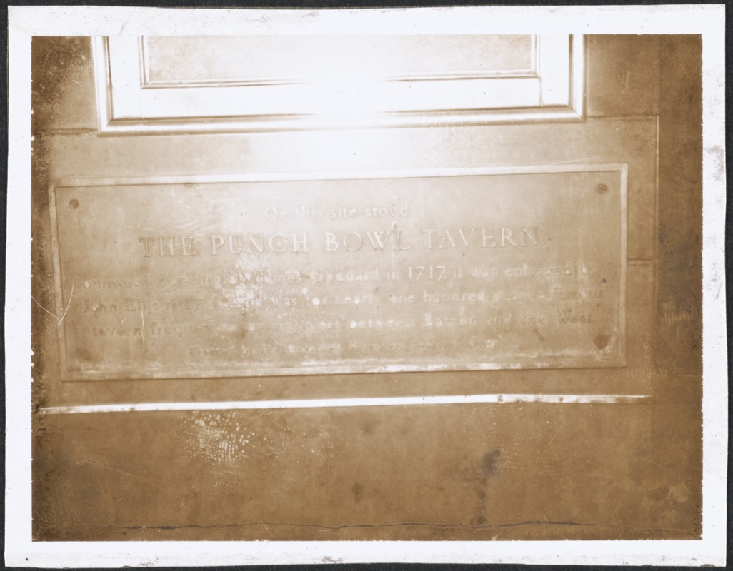 Punch Bowl Tavern plaque, Brookline Village