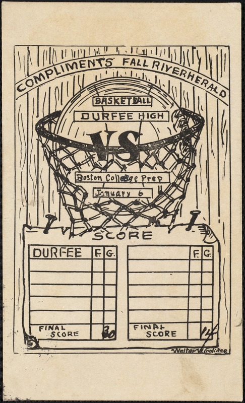 Basketball, Durfee High vs. Boston College Prep, 1906