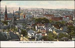 View south-west from high school. Fall River, Mass.