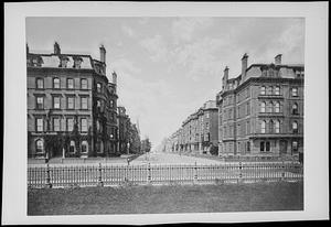 Copy negative of ca. 1880 photo titled of Marlborough Street, Boston, Massachusetts