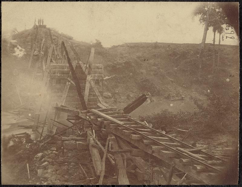 Destruction of a railroad bridge