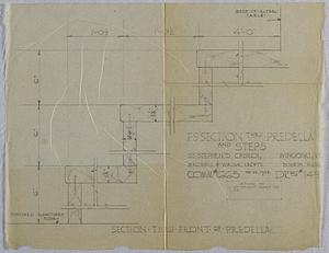 Full-scale section through predella and steps