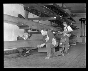 Builder Bill Lutz - 30 years of building sculls, now 72 years old, with others