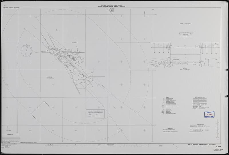 Airport obstruction chart, OC 558, Visalia Municipal Airport, Visalia, California