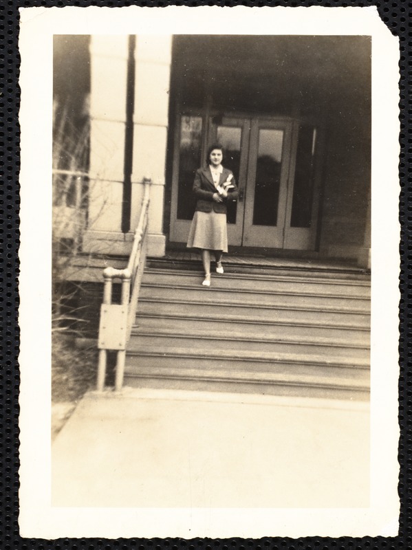 Yours truly on the steps of Miller Hall - on the way to class. Evelyn Orlowsky