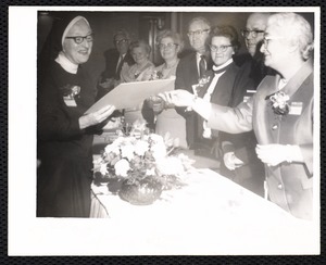 Presenting citation L-R Sister Mary Marcella Dr. Adele M. Driscoll