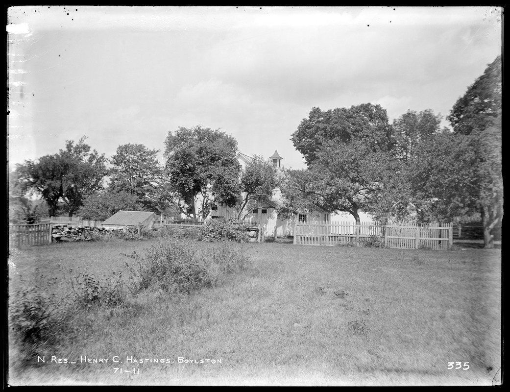 Wachusett Reservoir, Henry C. Hastings' barn, from the southeast, Boylston, Mass., Jul. 17, 1896