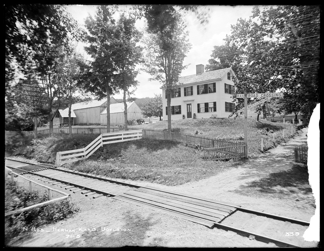Wachusett Reservoir, Herman Kanis' house, from the northwest, Boylston, Mass., Jul. 17, 1896