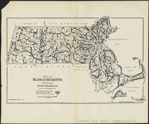 Map of Massachusetts showing state highways laid out & petitioned for