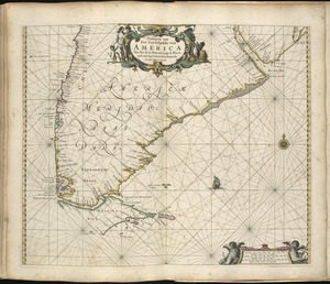 Paskaarte van Het Zuydelijckste van America van Rio de la Plata, tot Caap de Hoorn, ende inde Zuyd Zee, tot B. de Koquimbo