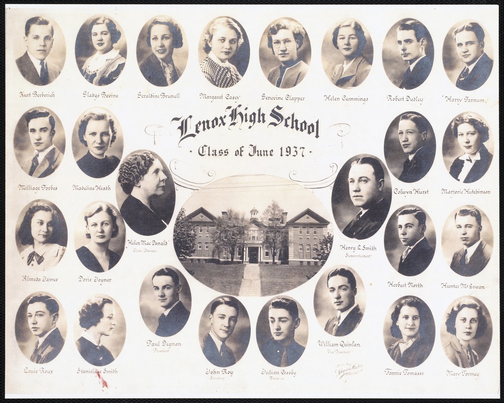 Lenox High School class copy Digital Commonwealth
