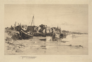 Fishing village at low tide