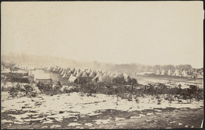 Camp of 40th Massachusetts Infantry at Merner's(?) Hill Virginia winter 1862-1863