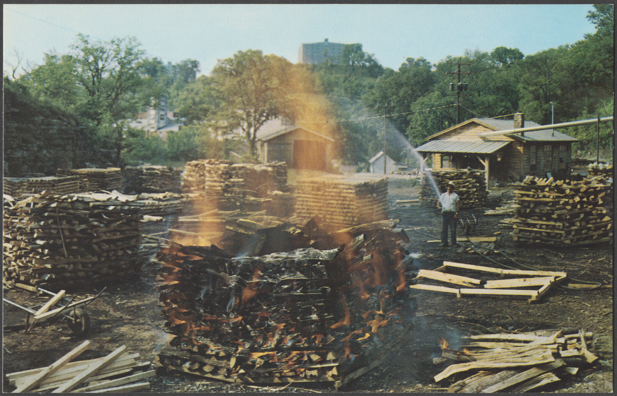 Making charcoal at Jack Daniel's