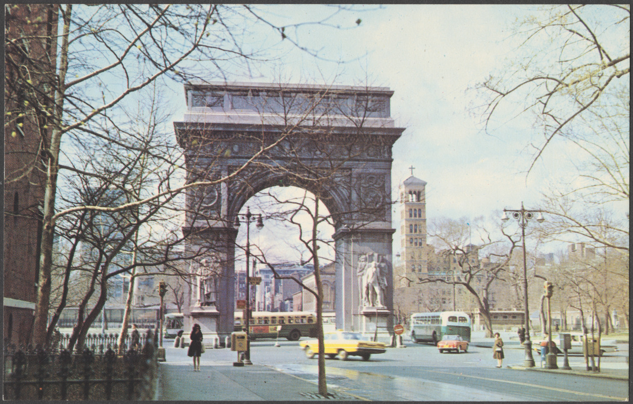Washington Arch in Washington Square in Greenwich Village, New York, N. Y.