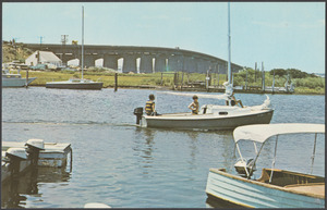 Boating on the bay with the Causeway Bridge in the background, Long Beach Island, N.J.