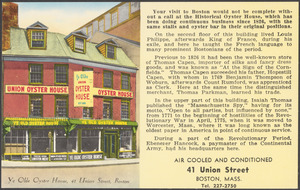Ye Olde Oyster House, 41 Union Street, Boston