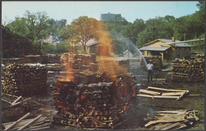 Making charcoal at Jack Daniel's