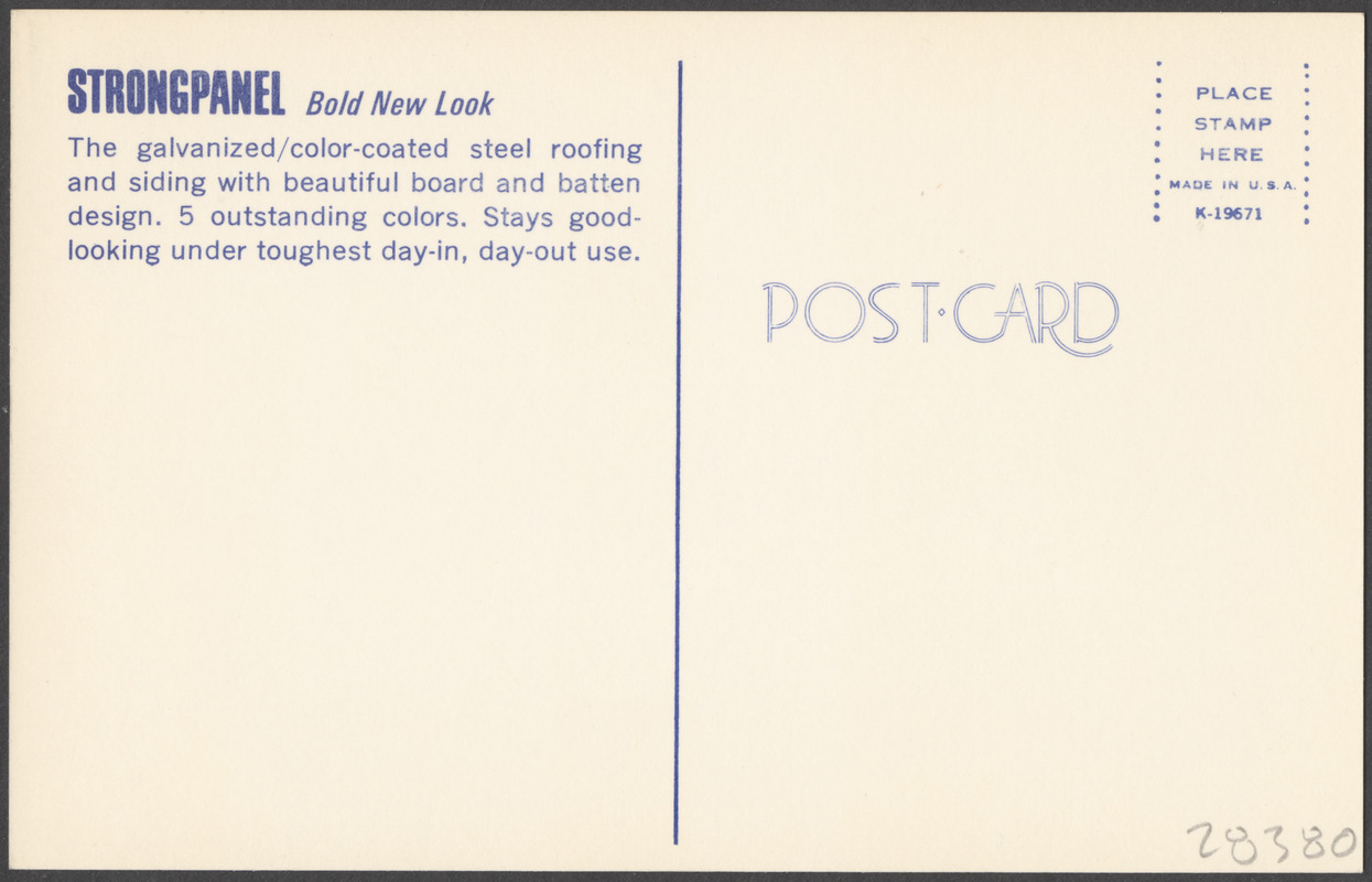 Strongpanel, leading the trend to color. Aqua green, bone white, sand tan, rural red, mint gold