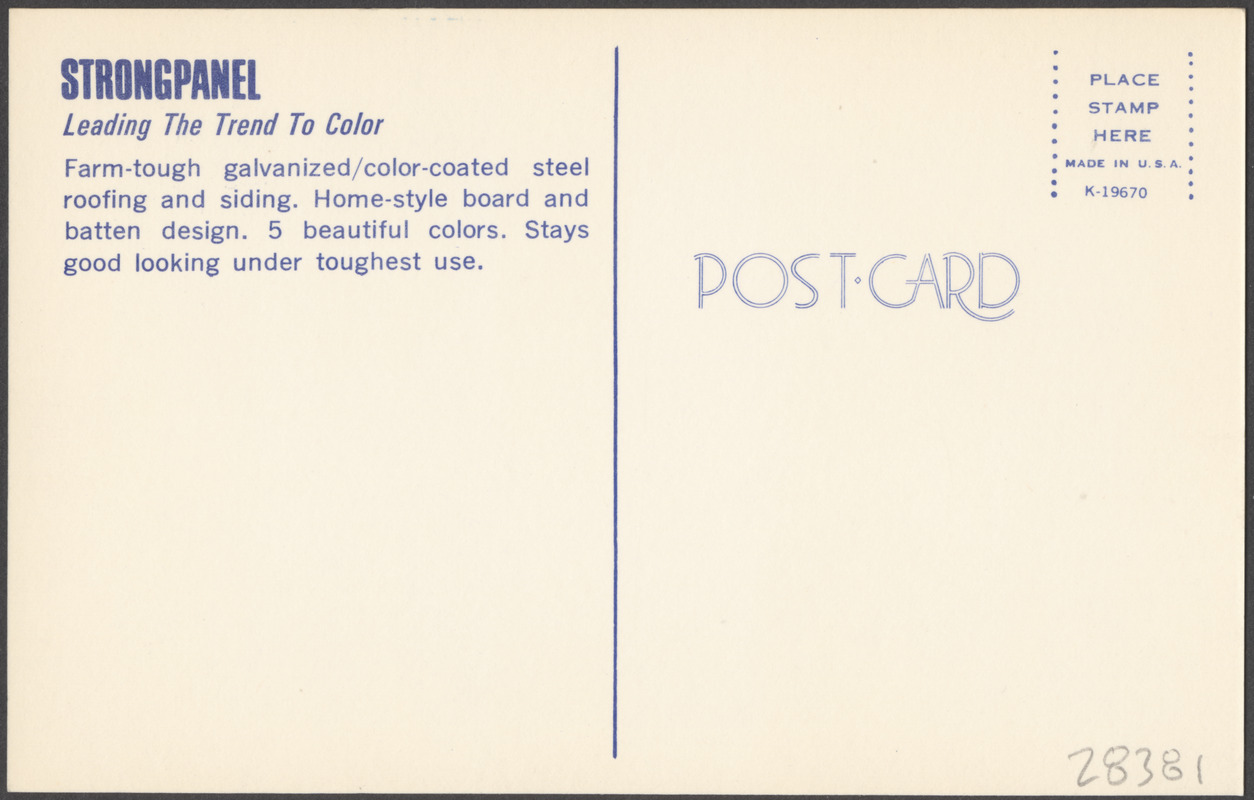 Strongpanel, leading the trend to color. Aqua green, bone white, sand tan, rural red, mint gold