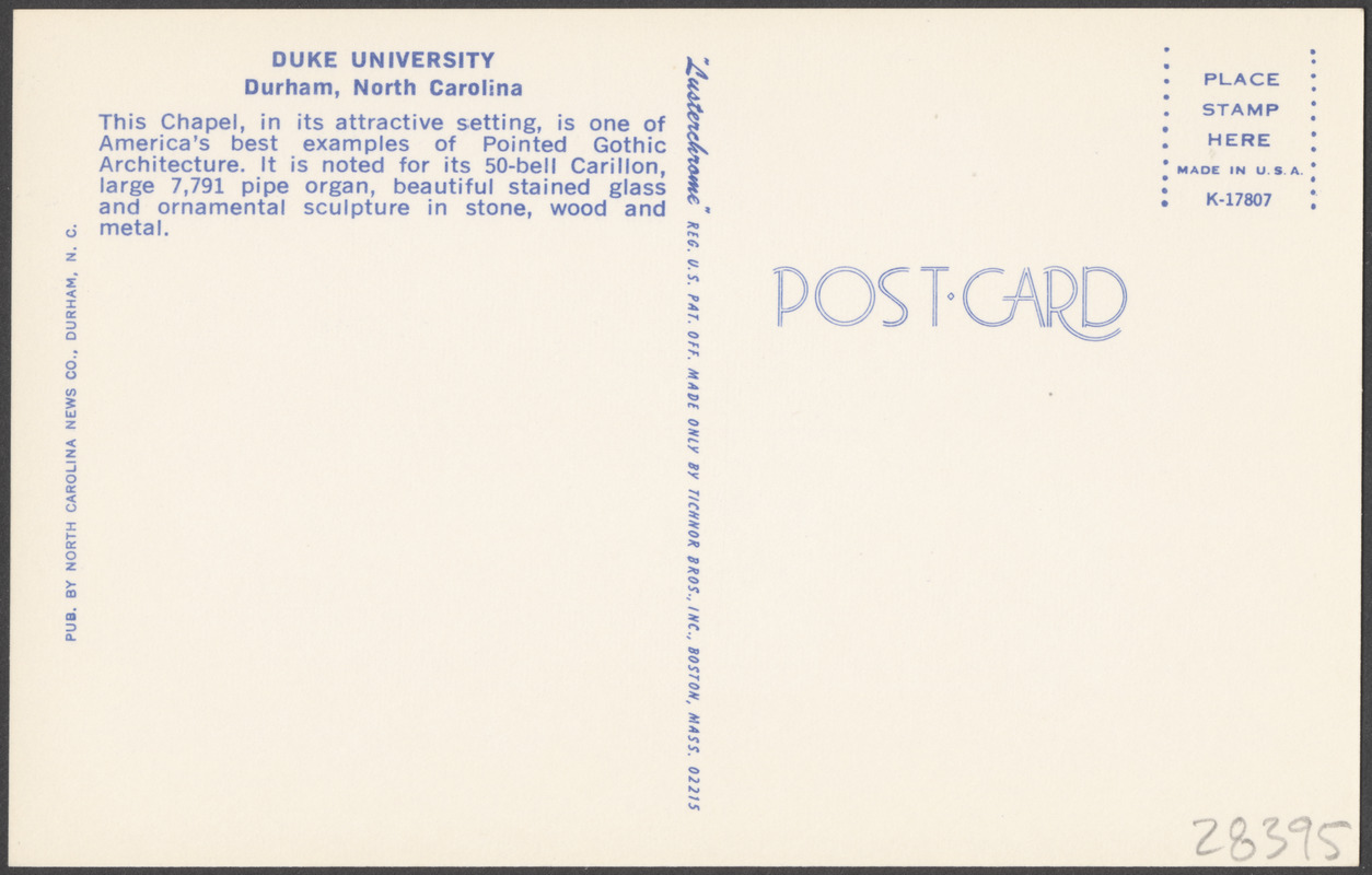 Duke University, Durham, North Carolina