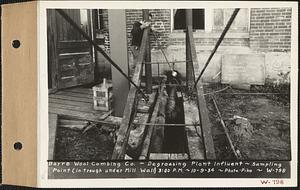 Degreasing Plant influent, sampling Point (in trough under mill wall), Barre Wool Combing Co., Barre, Mass., 3:00 PM, Oct. 9, 1934