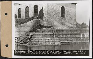 Looking northerly at muck on dam at Shaft #8, Ware River Intake Works, Barre, Mass., Aug. 30, 1940