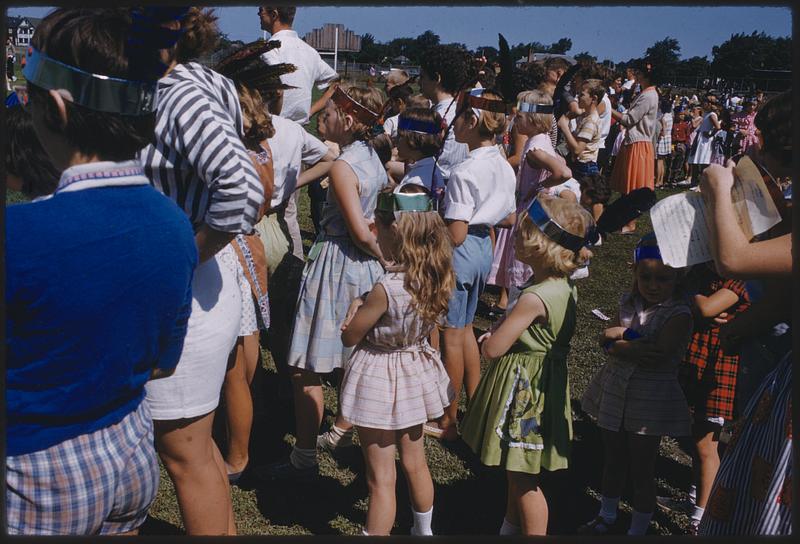 Crowd of people at Dilboy Stadium, Somerville, Massachusetts