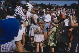 Crowd of people at Dilboy Stadium, Somerville, Massachusetts