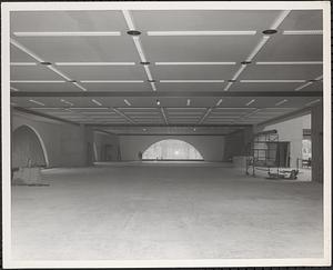 Construction of Boylston Building, Boston Public Library, second floor before shelving