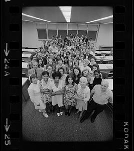 NE Life insurance employees with company president, Boston