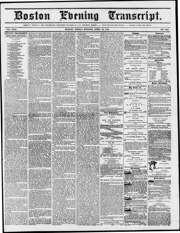 Boston Evening Transcript April 30 1858 Digital Commonwealth Boston evening transcript april 30 1858 digital commonwealth